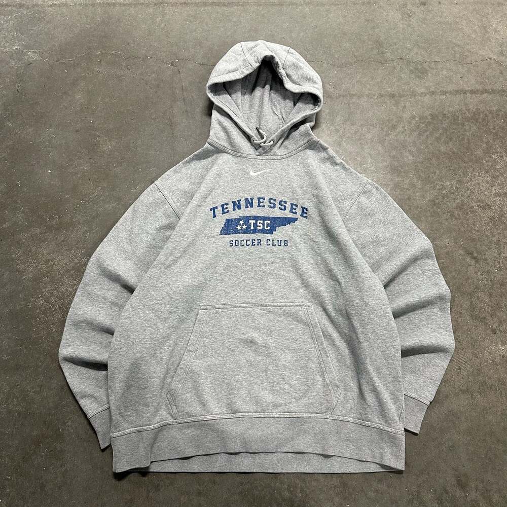 Nike Center Swoosh Tennessee Soccer Club Grey Pullover Hoodie Size L